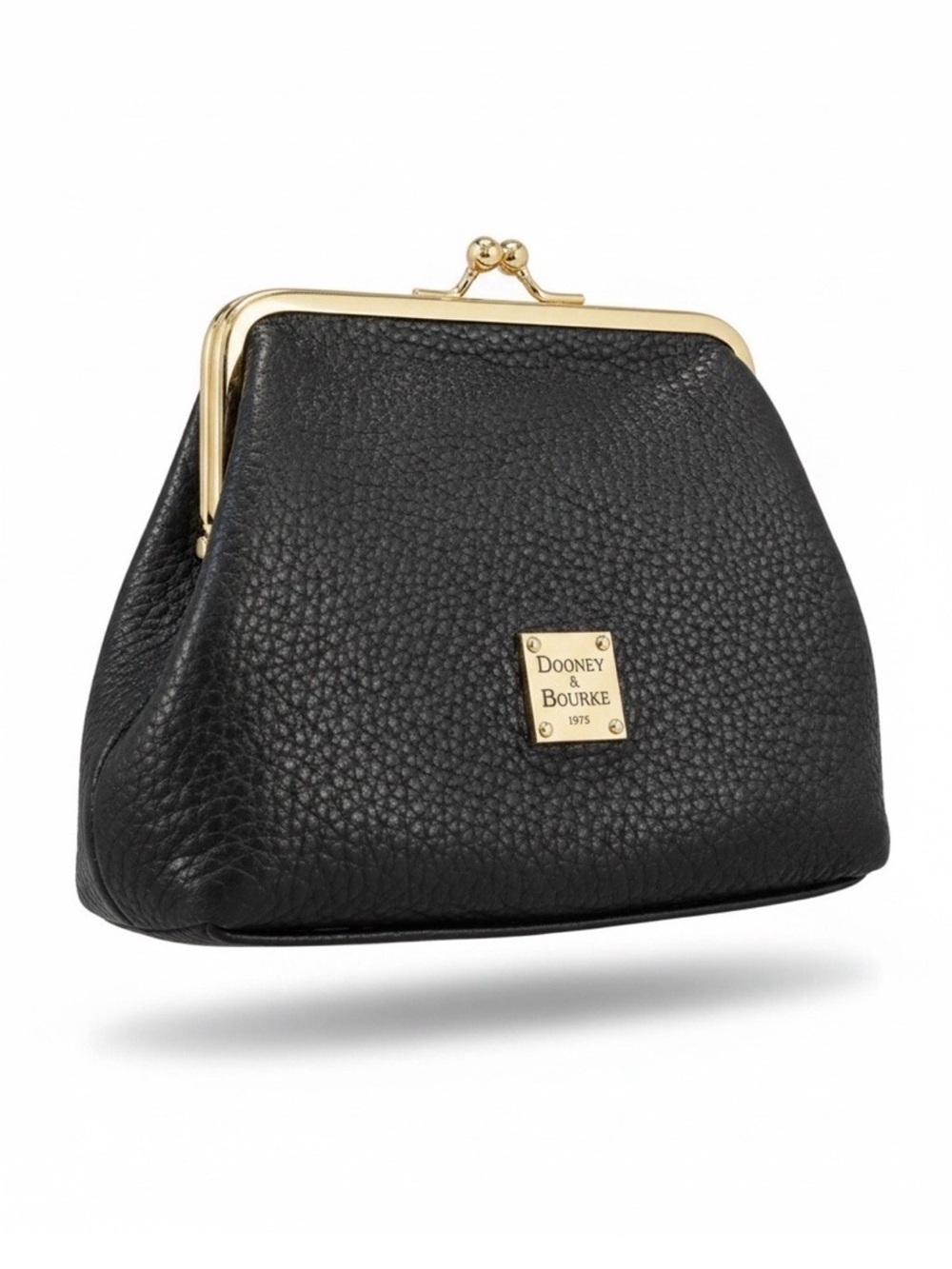 Y2K/ Vintage Dooney & Bourke Pebbled Kiss-Lock Coin Pouch with Gold Hardware